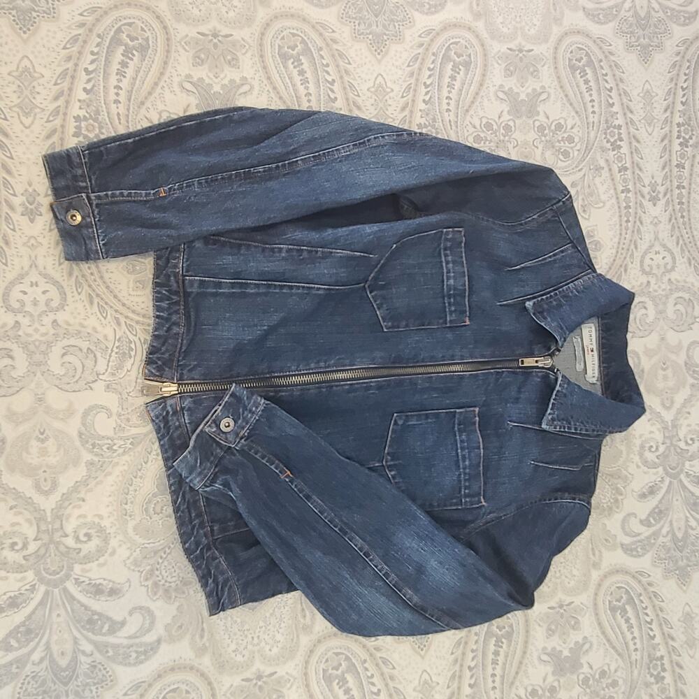 Tommy Hilfiger Vintage Nautical flags women's jean jacket Size XL Country - Picture 3 of 10
